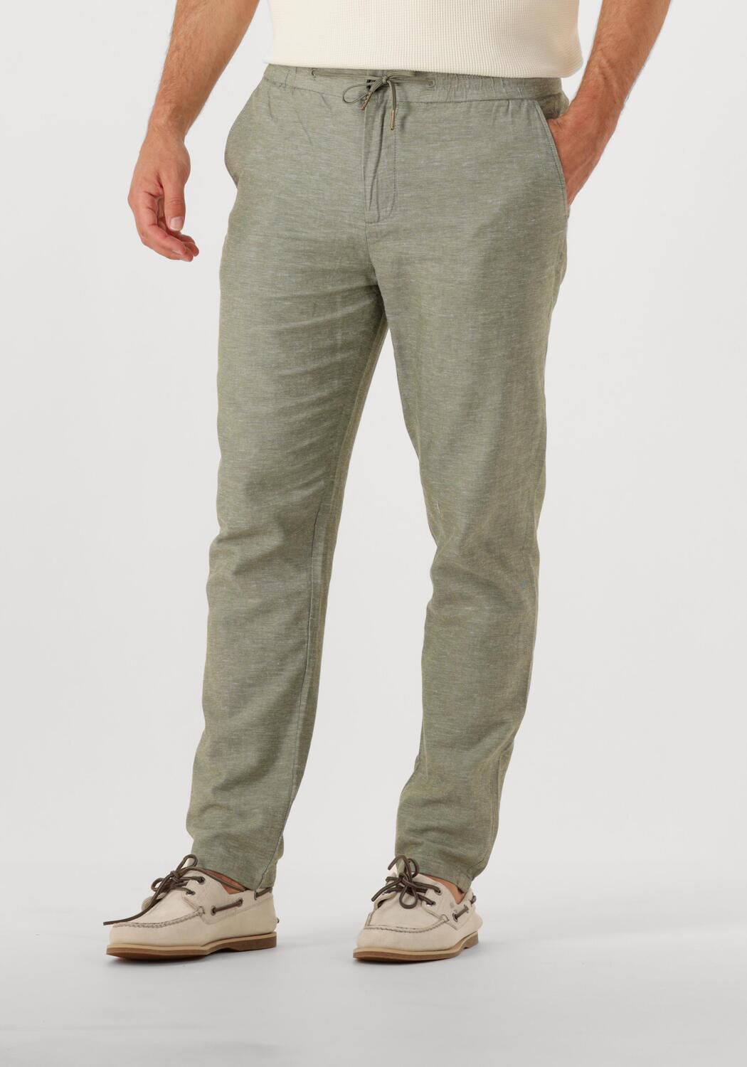 Scotch & Soda Tapered fit stoffen broek met tunnelkoord model 'Warren'
