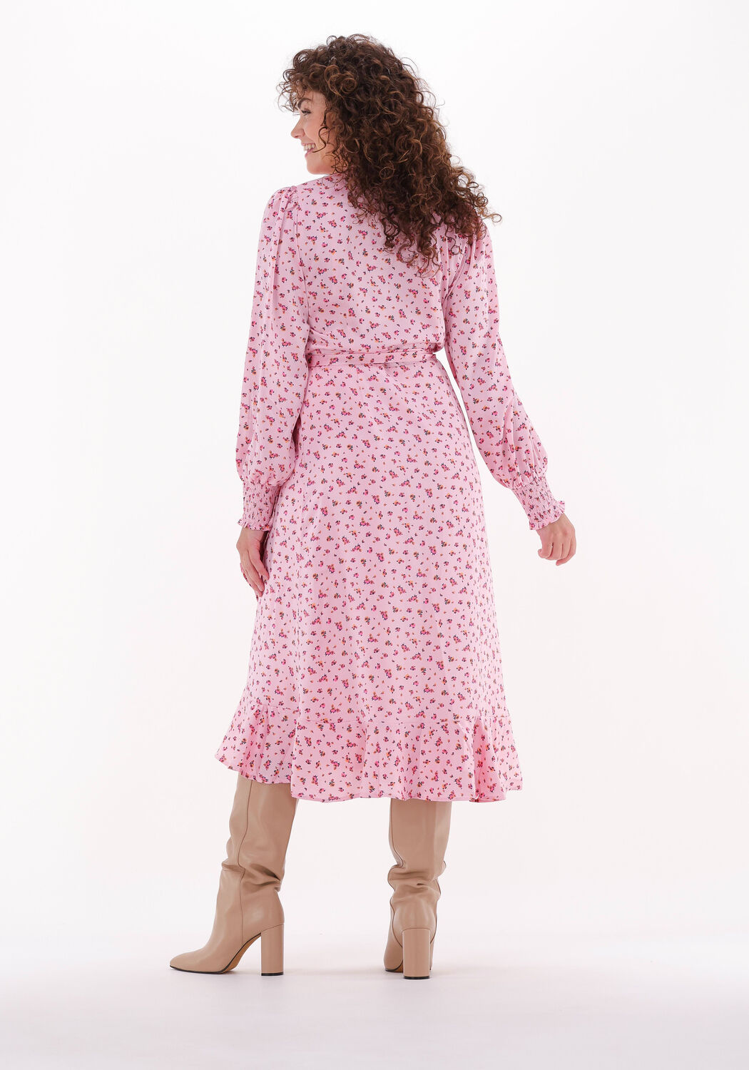 roze neo noir midi jurk eva precious rose dress