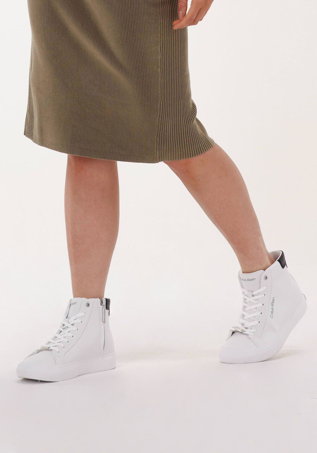 witte calvin klein hoge sneaker vul high top