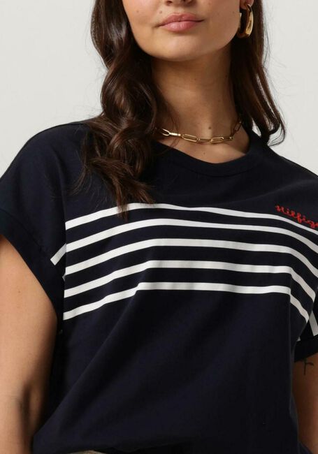 Donkerblauwe TOMMY HILFIGER T-shirt TLX STRIPE EMB C-NK SS - large