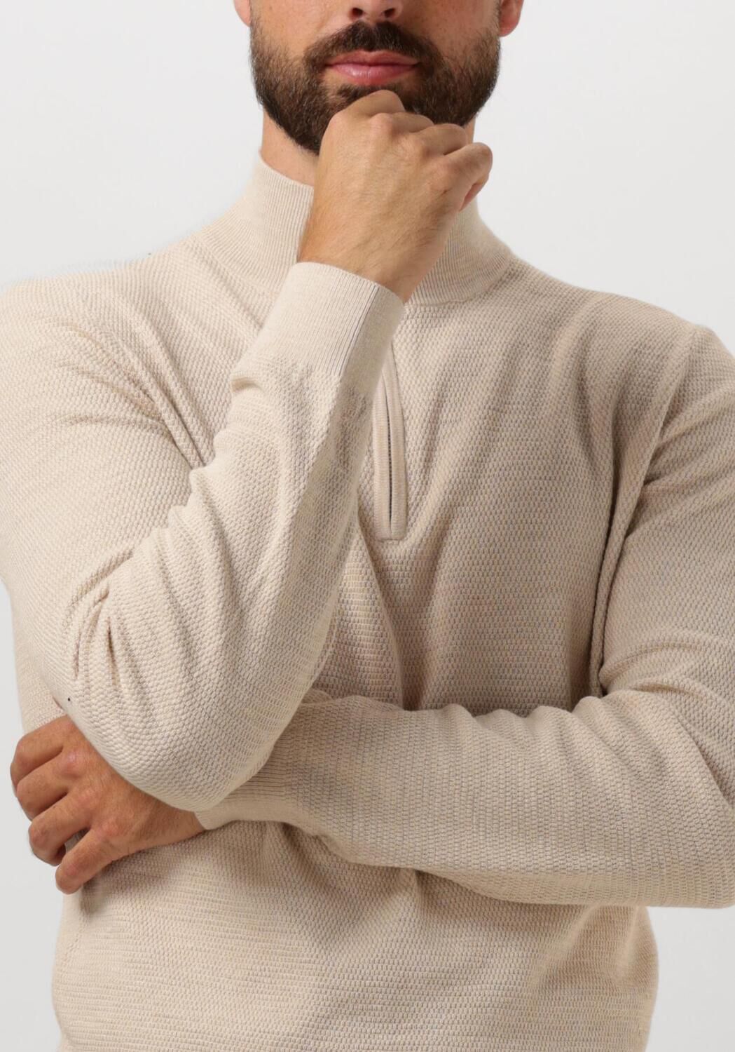 PROFUOMO Heren Truien & Vesten Pullover Half Zip Beige