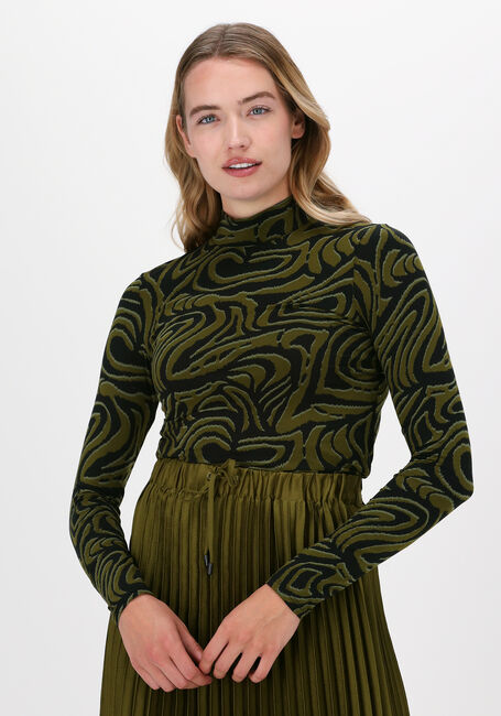 Groene SCOTCH & SODA T-shirt PRINTED LONG-SLEEVED HIGH NECK - large