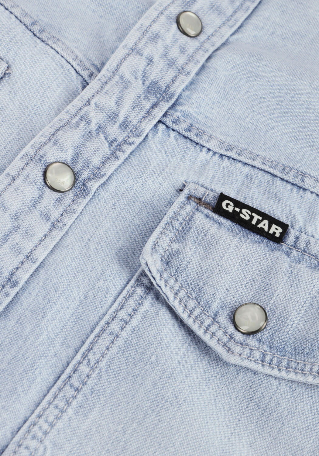 Lichtblauwe G-STAR RAW Casual overhemd DAKOTA SLIM SHIRT L/S - large