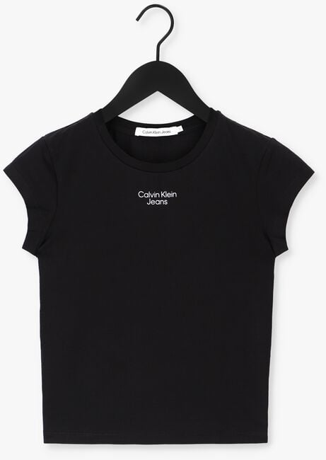 Zwarte CALVIN KLEIN T-shirt STACKED LOGO TIGHT TEE - large