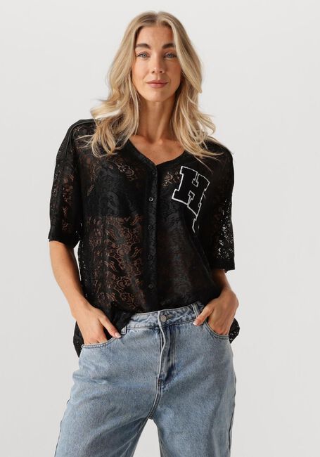 Zwarte HAUTE L'AMITIÉ Top COURT LACE TEE - large