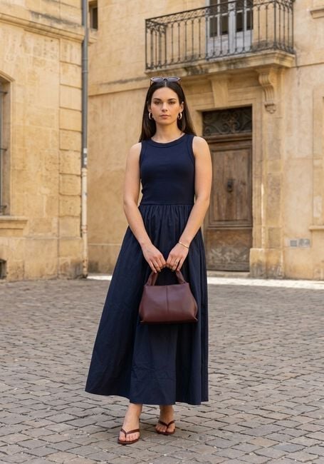 Donkerblauwe NOTRE-V Maxi jurk NV-HANNE - large