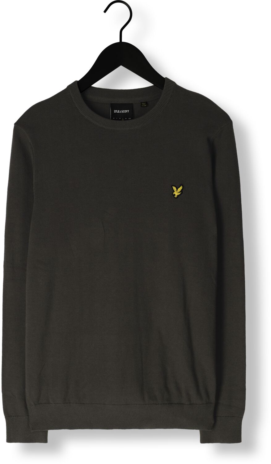 LYLE & SCOTT Heren Polo's & T-shirts Cotton Crew Neck Jumper Donkergrijs