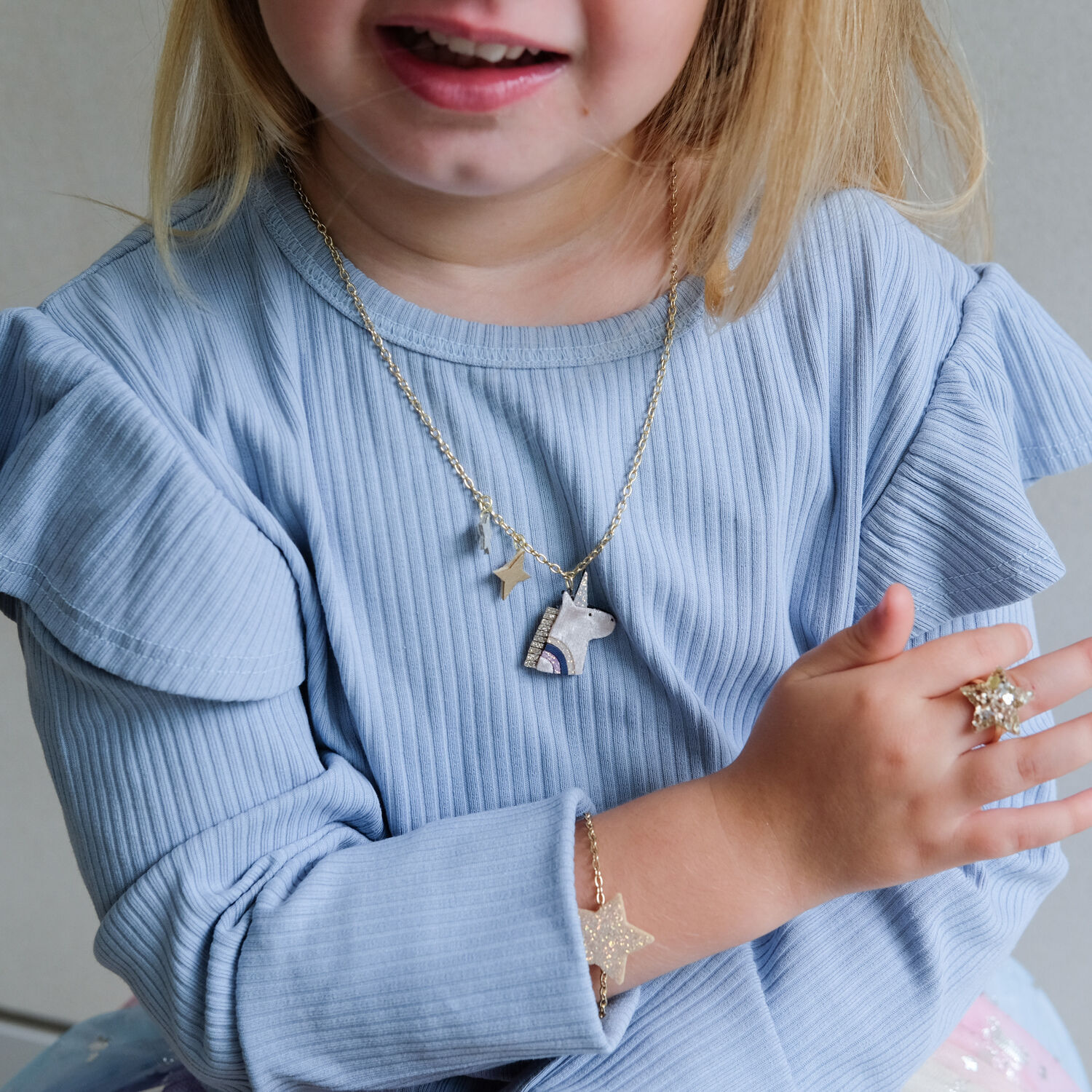 Goudkleurig Mimi & Lula Armbanden UNICORN JEWELLERY SET - large