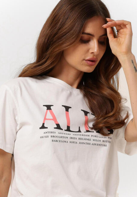 Ecru ALIX THE LABEL T-shirt LADIES KNITTED ALIX T-SHIRT - large
