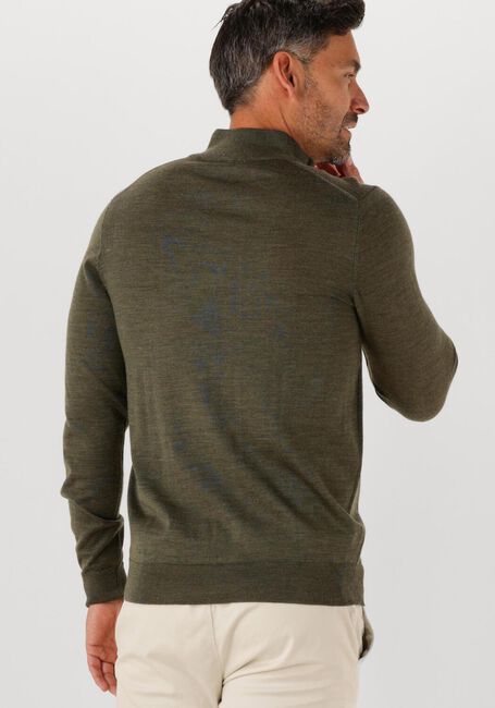 Groene PROFUOMO Trui PULLOVER HALF ZIP MERINO - large