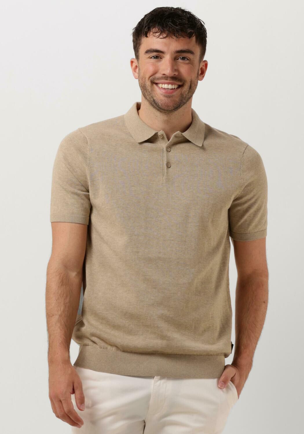 Beige top polo shirt