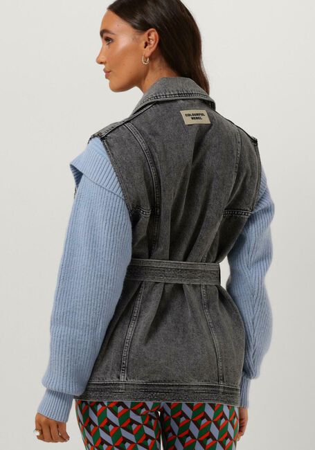 Grijze COLOURFUL REBEL Gilet YALOU DENIM GILET - large