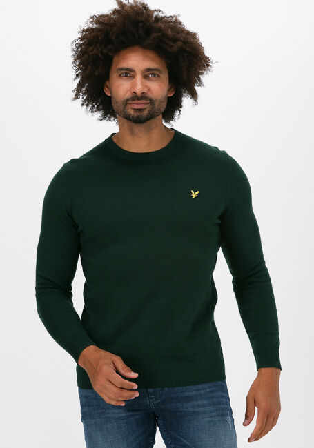 Groene LYLE & SCOTT Trui CREW NECK COTTON MERINO JUMPER - large