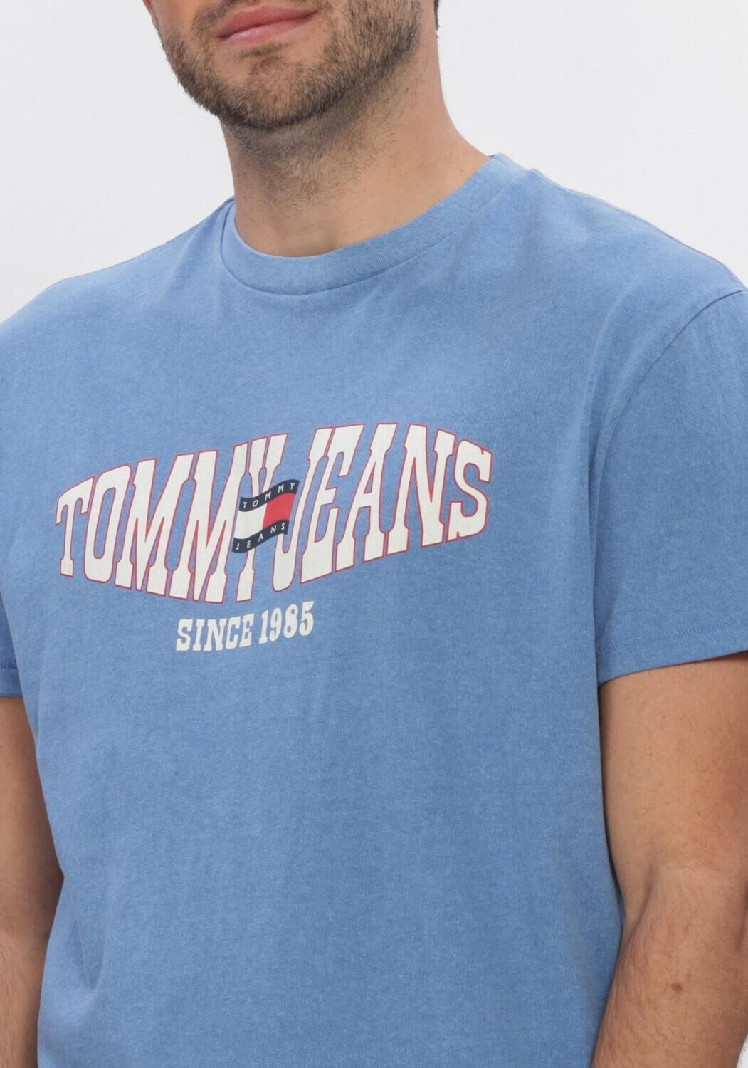 Blauwe TOMMY JEANS T-shirt TJM REG LA WAVING FLAG EXT - large