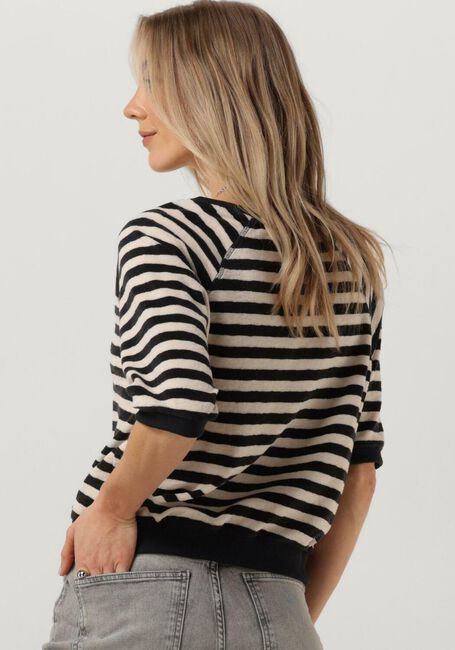 Zwarte BY-BAR Top NEVA SLUB STRIPE TOP - large