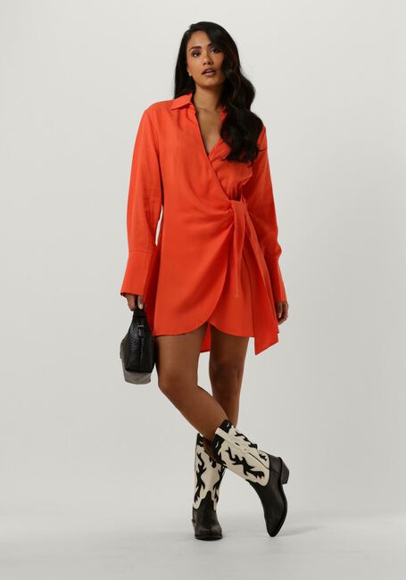 Oranje COLOURFUL REBEL Mini jurk HETTE UNI WRAP MINI DRESS - large