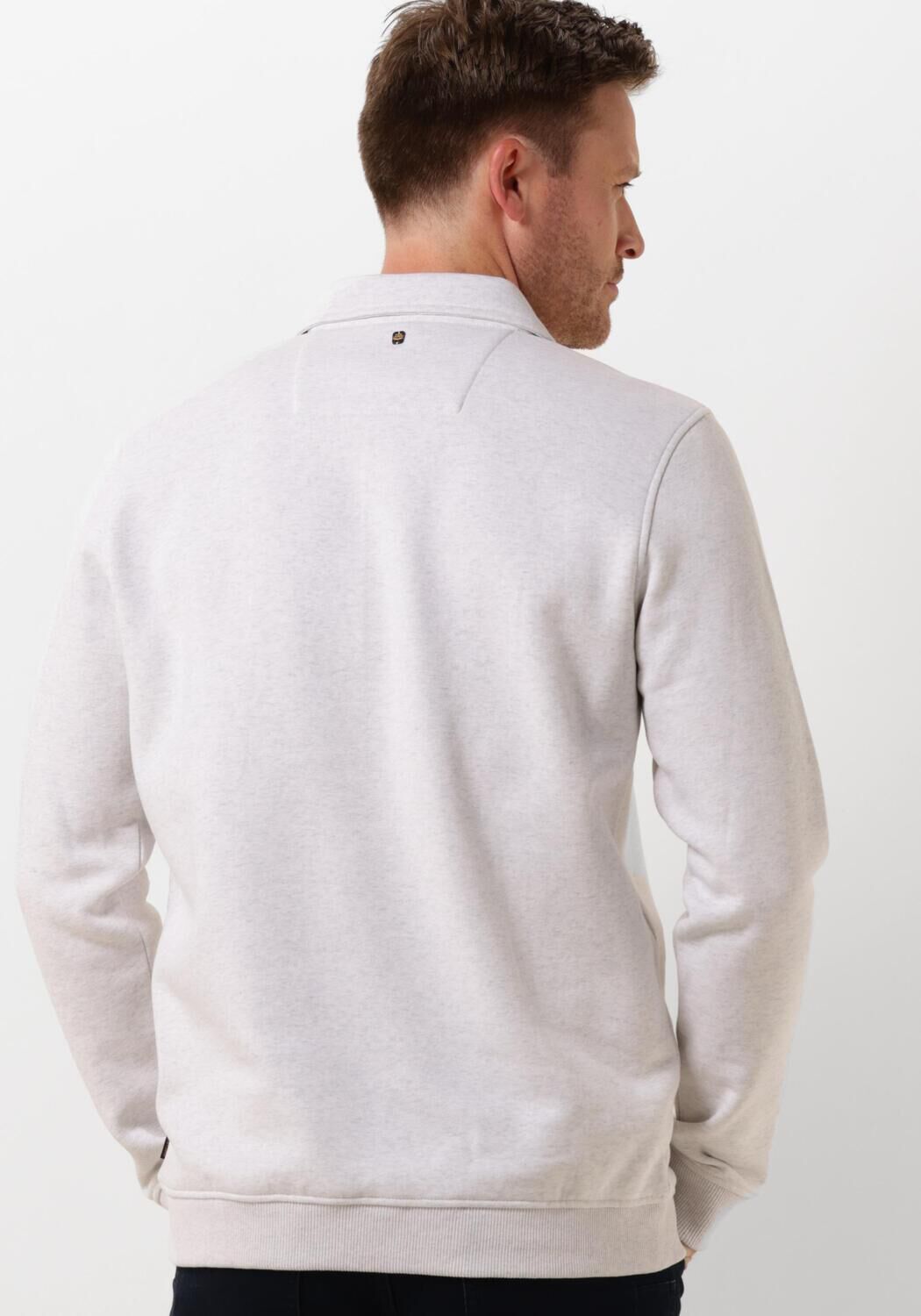 PME LEGEND Heren Truien & Vesten Half Button Collar Soft Brushed Fleece Wit