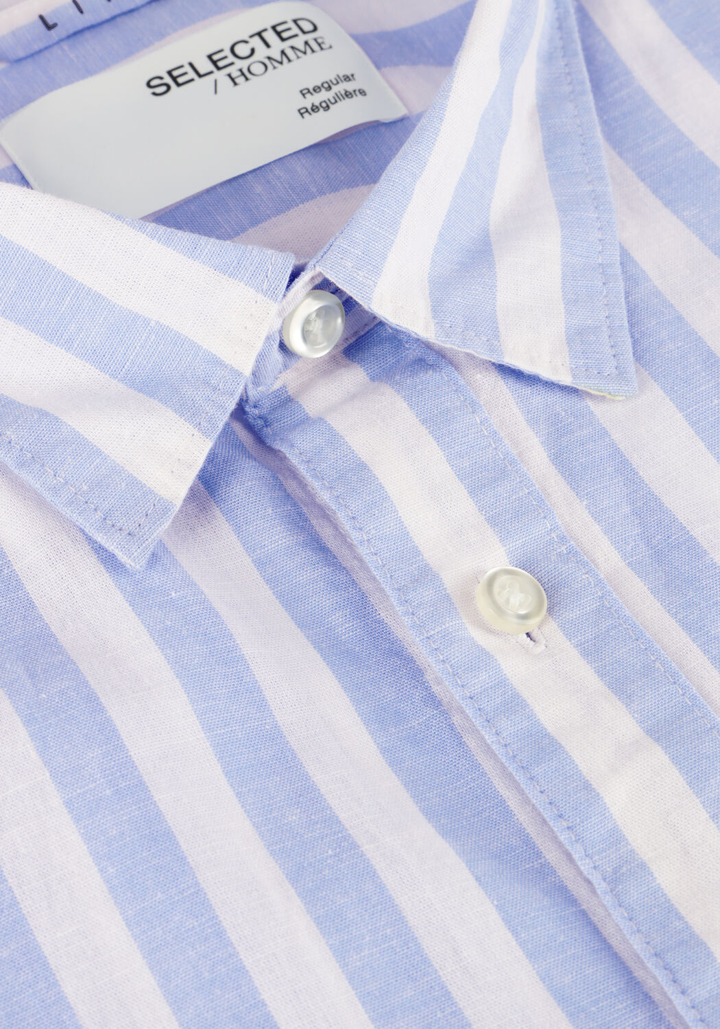 Blauwe SELECTED MEN Casual overhemd SLHREG-SUN SHIRT SS NOOS - large