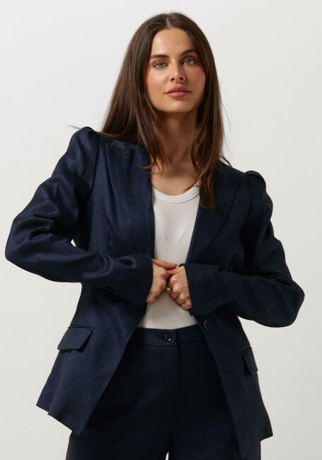 Donkerblauwe SUMMUM Blazer BLAZER LINEN BLEND - large