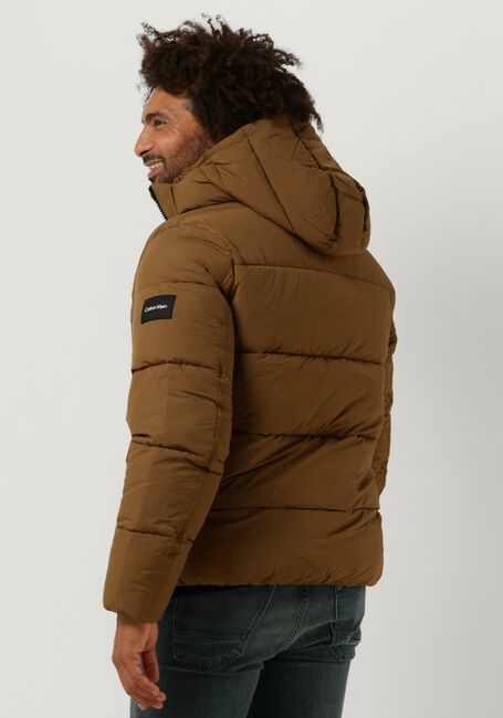 Bruine CALVIN KLEIN Gewatteerde jas CRINKLE NYLON PUFFER JACKET - large