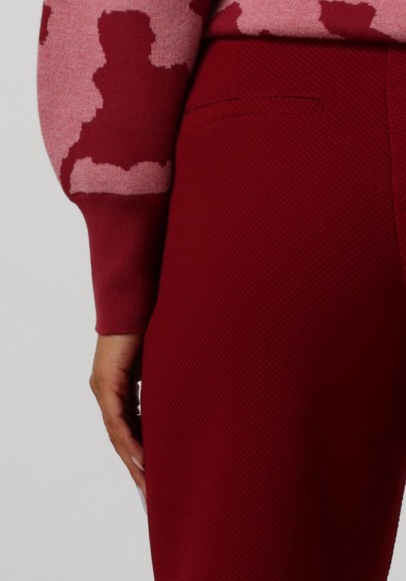POM AMSTERDAM Dames Broeken Wide Leg Burgundy Red Rood