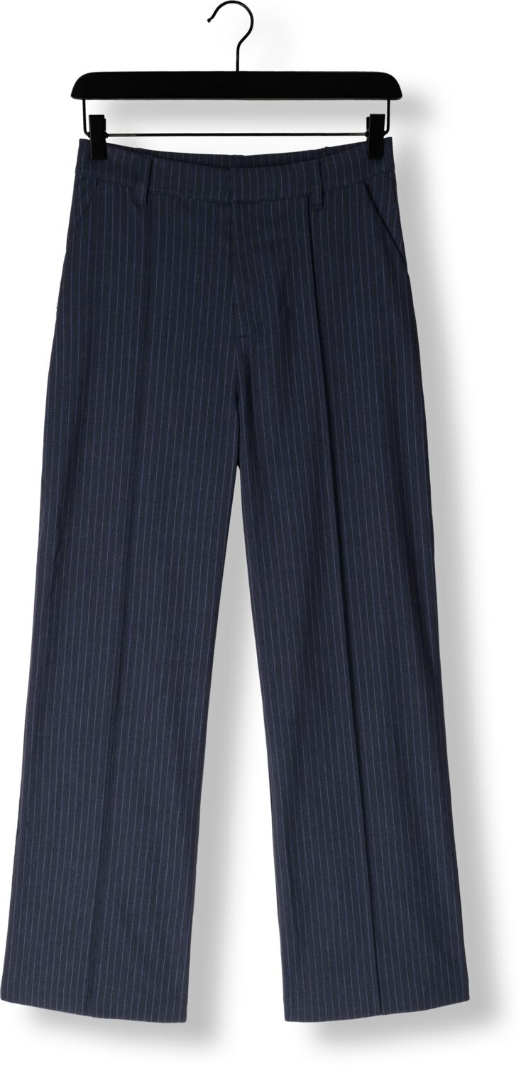 COLOURFUL REBEL Dames Broeken Rus Pinstripe Straight Pants Donkerblauw