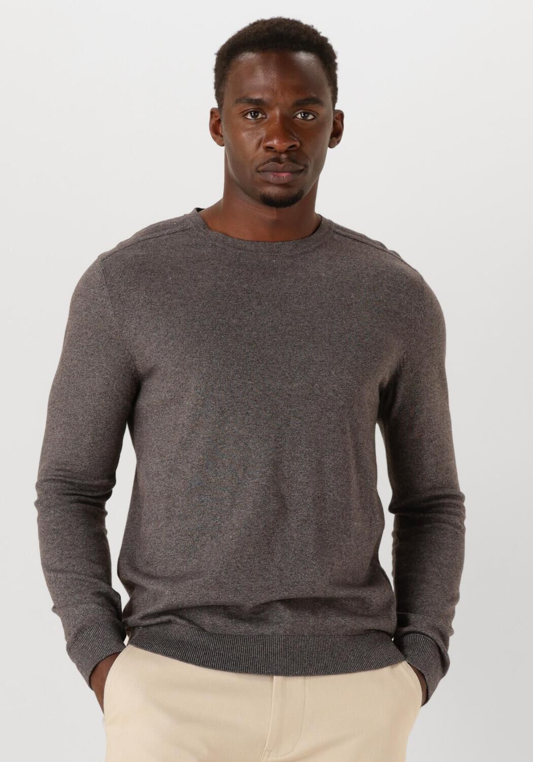 SELECTED HOMME Heren Truien & Vesten Slhberg Crew Neck Noos Grijs