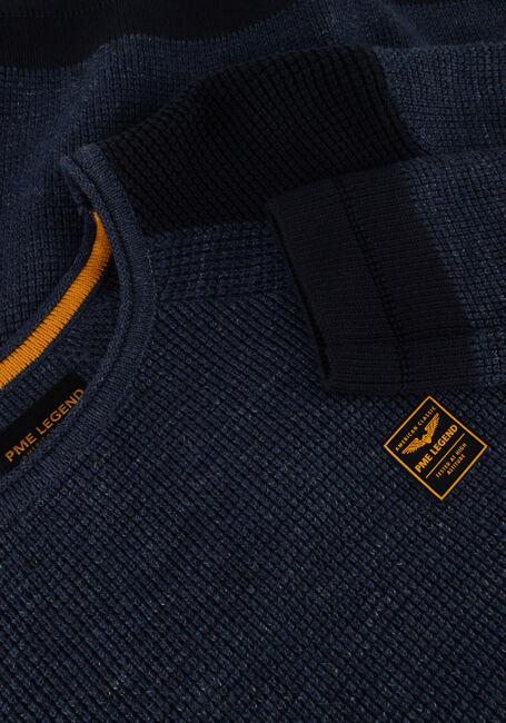 Blauwe PME LEGEND Trui R-NECK COTTON RIB MELEE KNIT Blauwe PME LEGEND Trui R-NECK COTTON RIB MELEE KNIT - large
