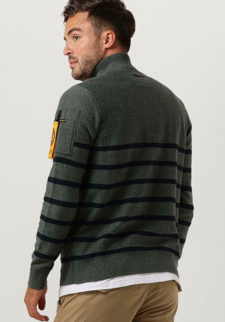 Groene PME LEGEND Trui HALF ZIP COLLAR COTTON RIB KNIT - large
