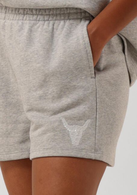 Lichtgrijze ALIX THE LABEL Broeken LADIES KNITTED SUMMER SWEAT SHORTS - large