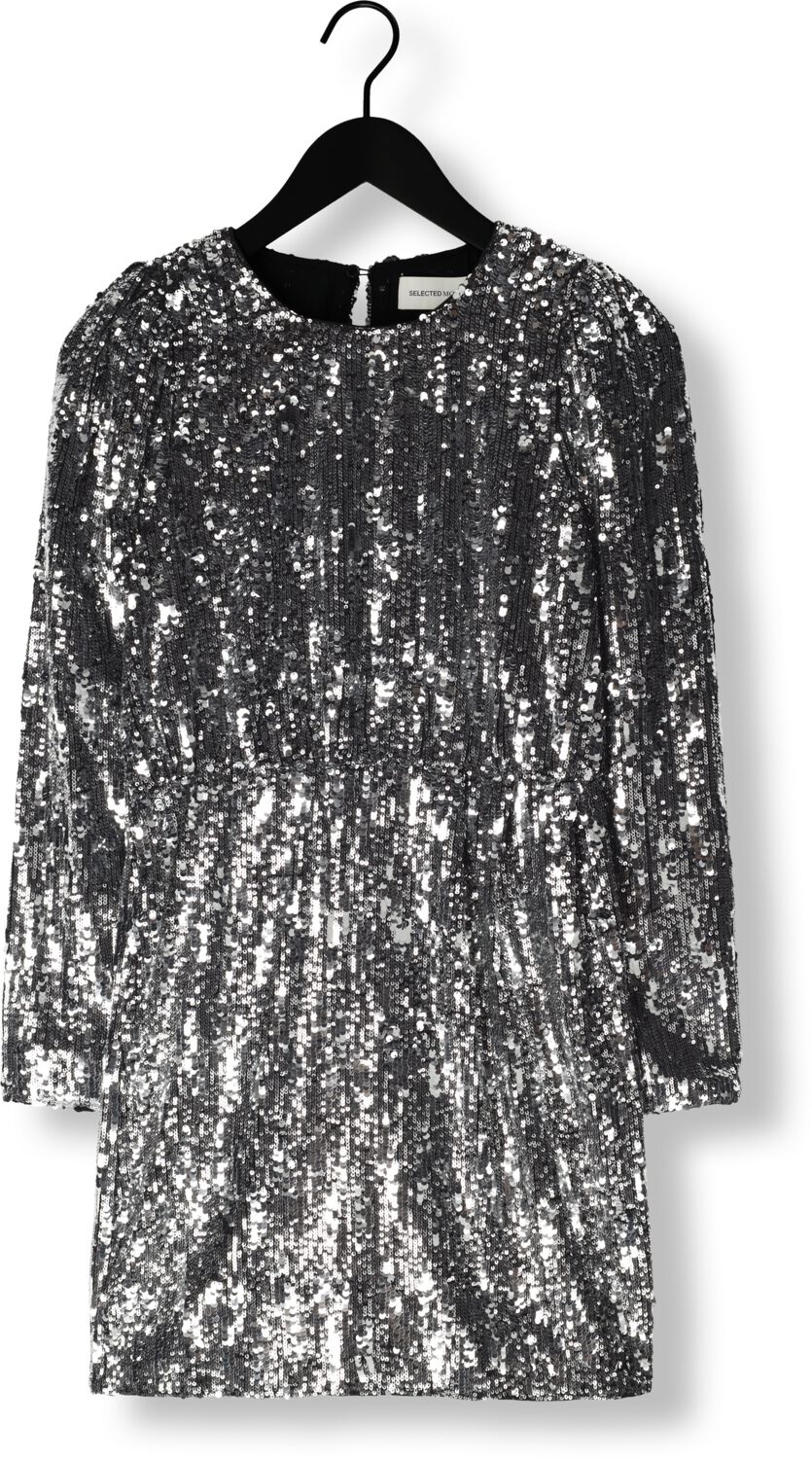 SELECTED FEMME Dames Jurken Slfari-colyn Ls Short Sequins Zilver