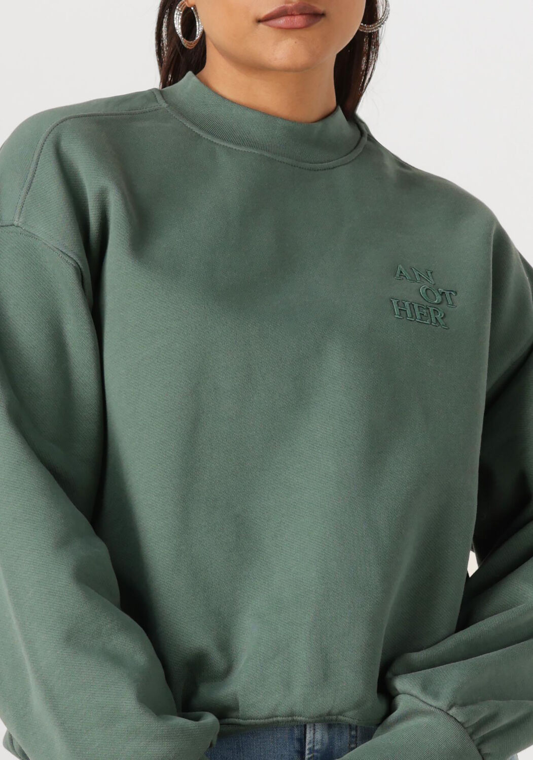 Groene ANOTHER LABEL Sweater JAXY SWEAT L/S - large
