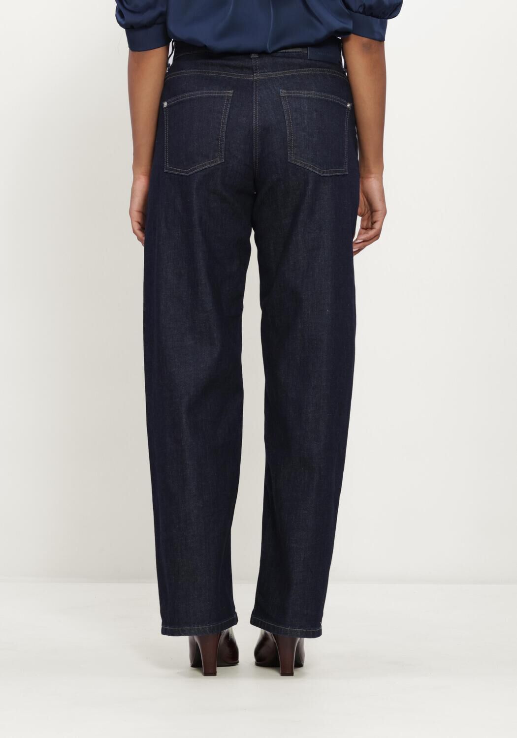 Donkerblauwe CAMBIO Wide jeans ORNELLA - large