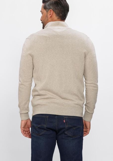 Beige TOMMY HILFIGER Trui ESSENTIAL COTTON ZIP MOCK - large