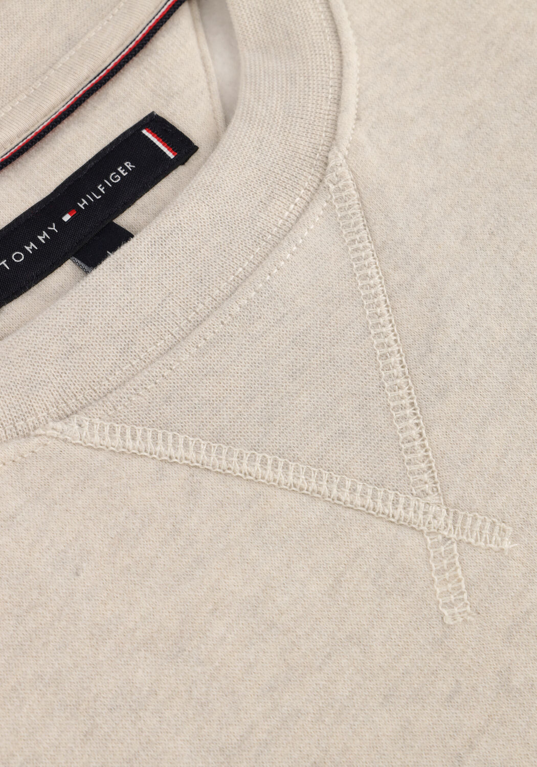 Ecru TOMMY HILFIGER Sweater ESS SEASONAL FLEECE CREWNECK - large