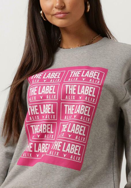 Grijze ALIX THE LABEL Sweater LADIES KNITTED LABEL SWEATER - large