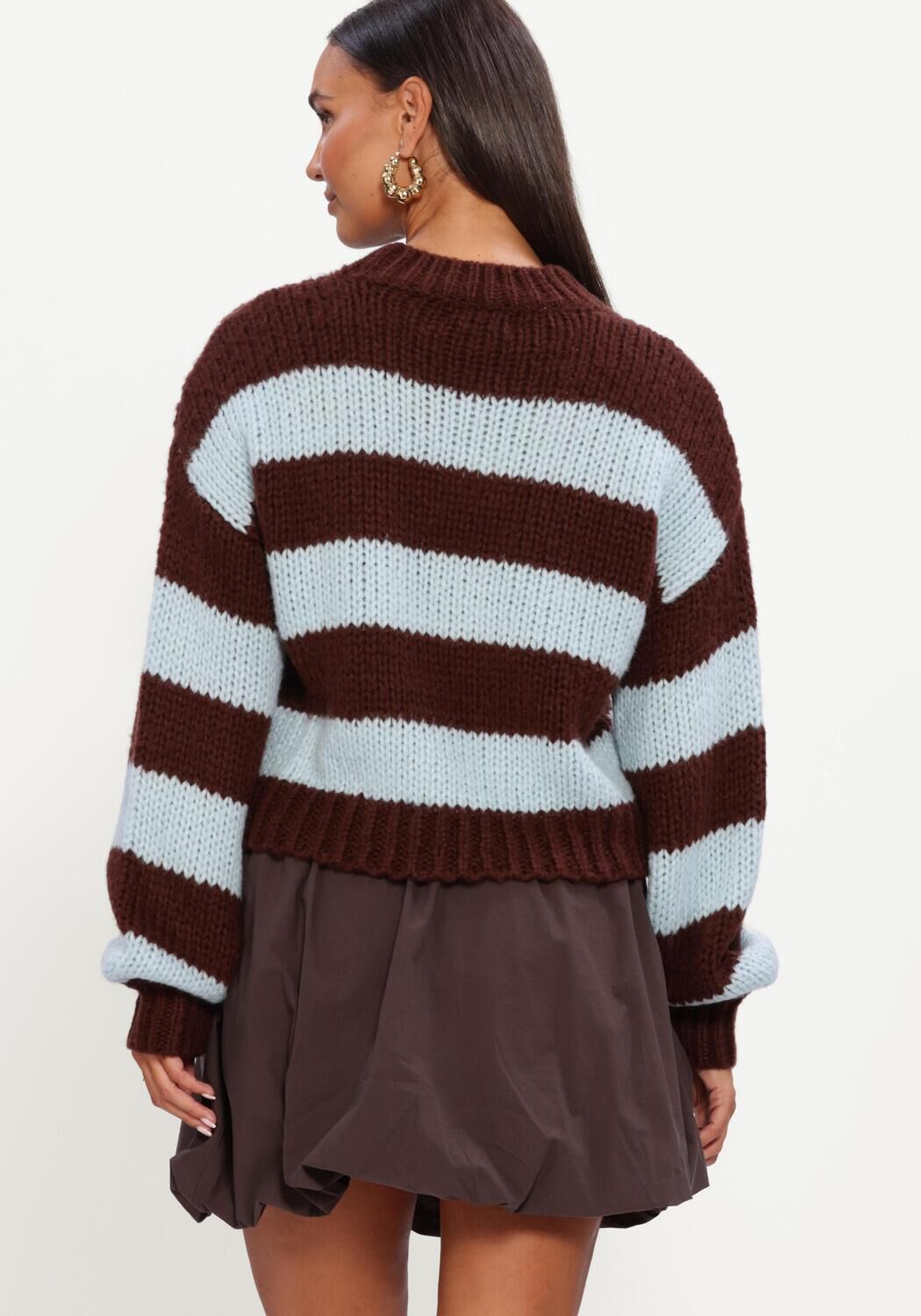 Bruine YDENCE Trui KNITTED SWEATER BRIANNA - large