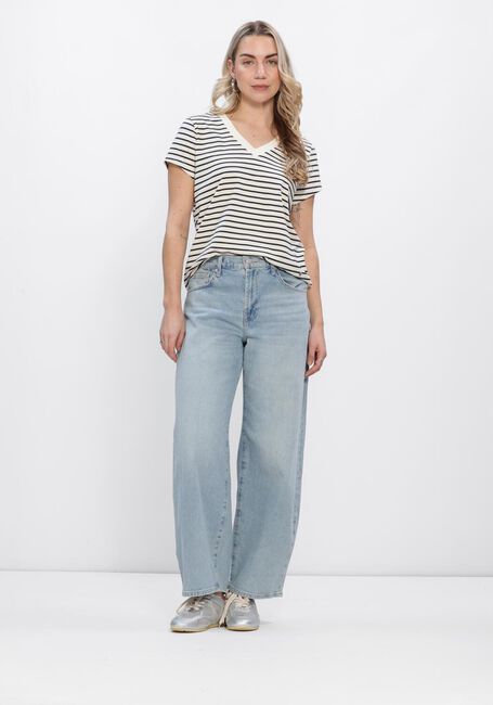 Blauwe MOS MOSH T-shirt MMKALA V-SS STRIPE TEE - large