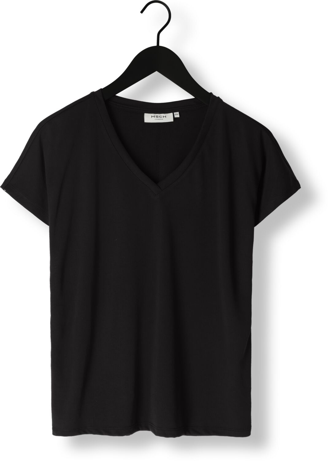 MSCH COPENHAGEN Dames Tops & T-shirts Mschfenya Modal V Neck Tee Zwart