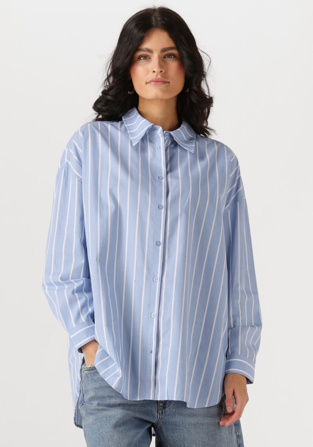 My Essential Wardrobe Relaxed fit overhemdblouse met manchetten model 'Kiona'