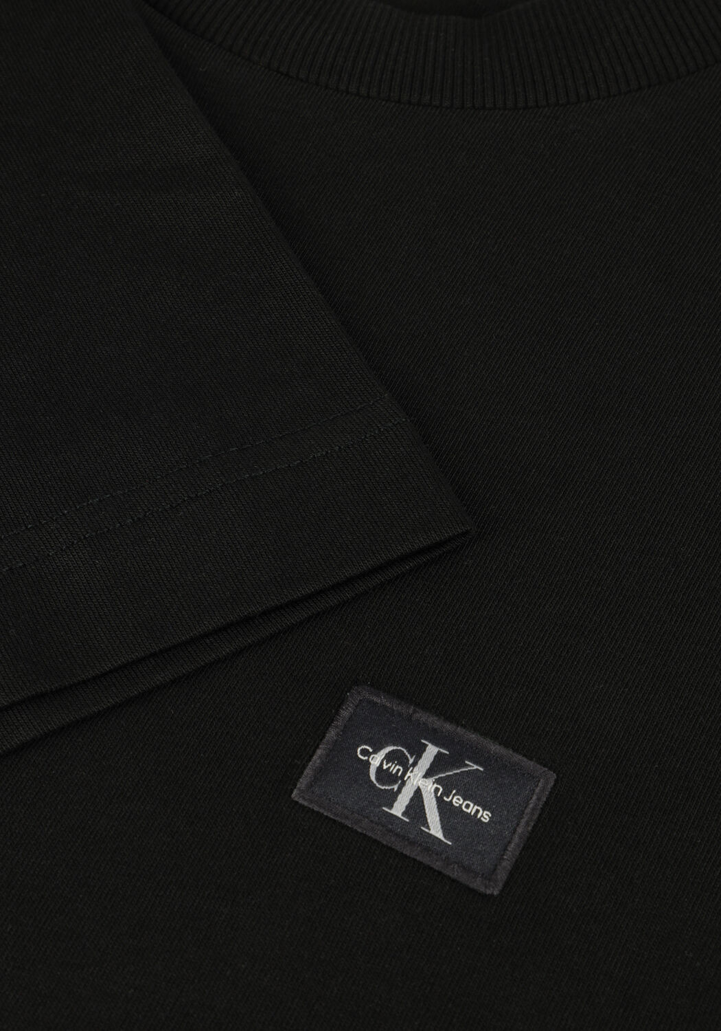 Zwarte CALVIN KLEIN T-shirt WOVEN LABEL REGULAR TEE - large