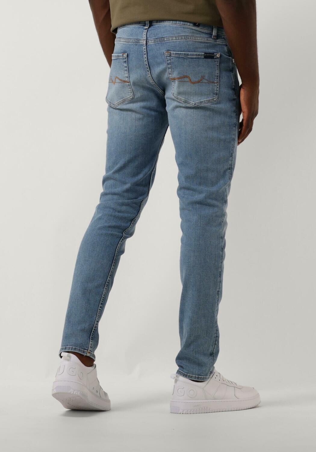 7 FOR ALL MANKIND Heren Jeans Slimmy Tapered Blauw