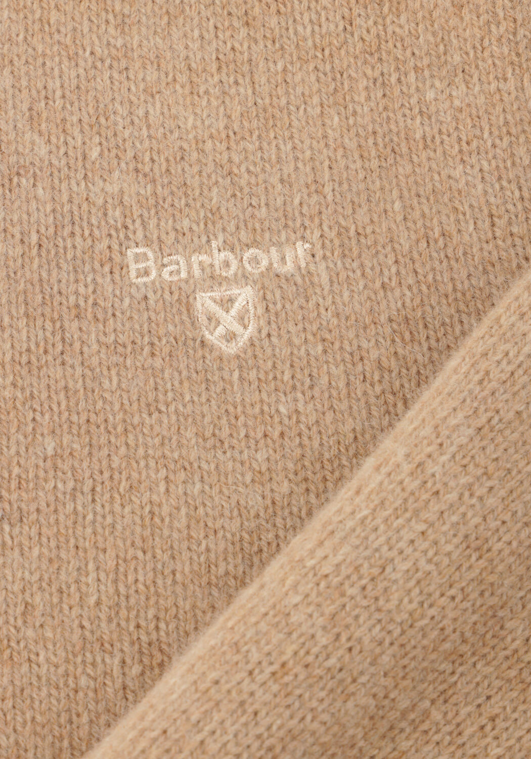 Beige BARBOUR Trui GRANGETWON HALF ZIP KNITTED JUMPER - large