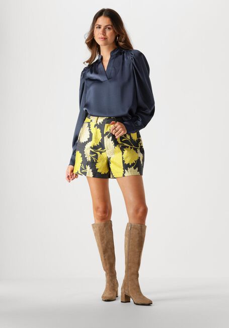 Donkerblauwe NEO NOIR Blouses ROSSLYN HEAVY SATEEN BLOUSE - large