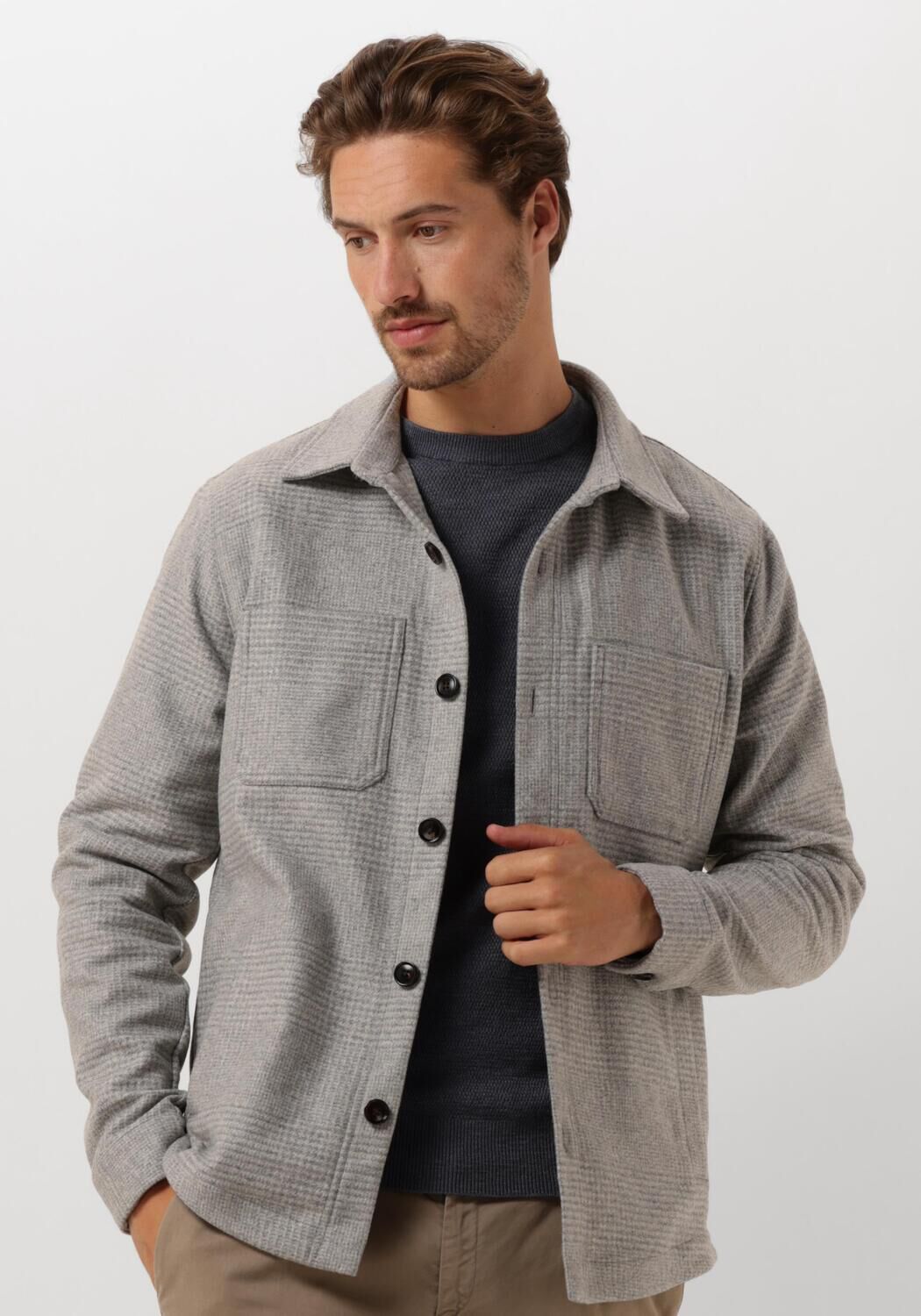 PROFUOMO Heren Overshirts Overshirt Check Grijs