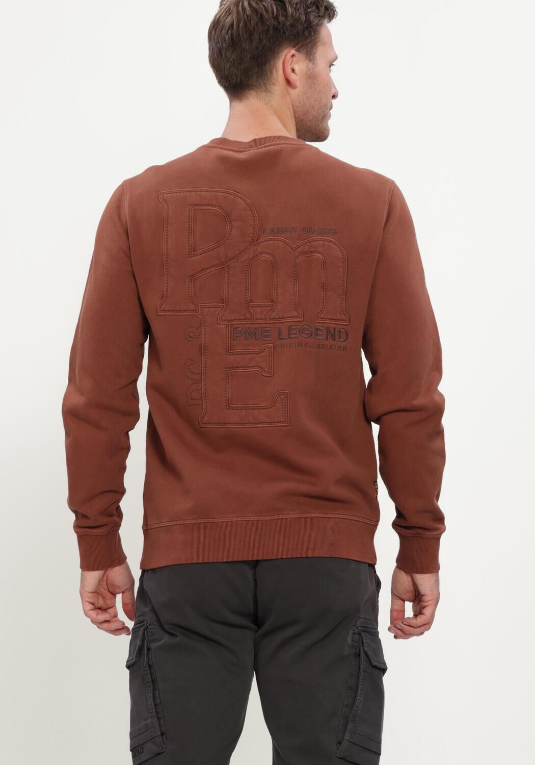 Bruine PME LEGEND Sweater CREWNECK SEMI BRUSHED - large
