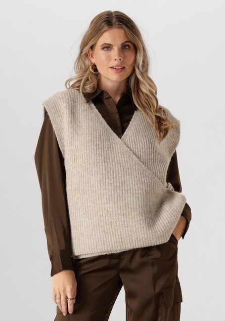 Beige ANOTHER LABEL Trui BILLIE KNITTED VEST - large