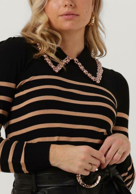 Zwarte LIU JO Trui MAGLIA CHIUSA M/L STRIPES - large