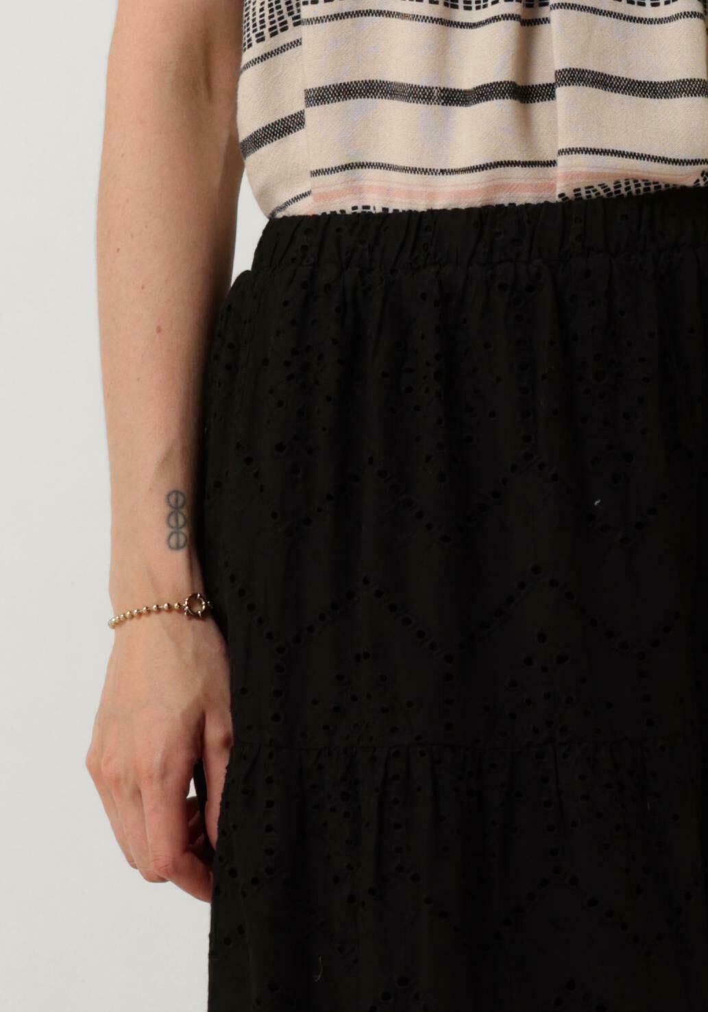 NEO NOIR Dames Rokken Rana Embroidery Skirt Zwart