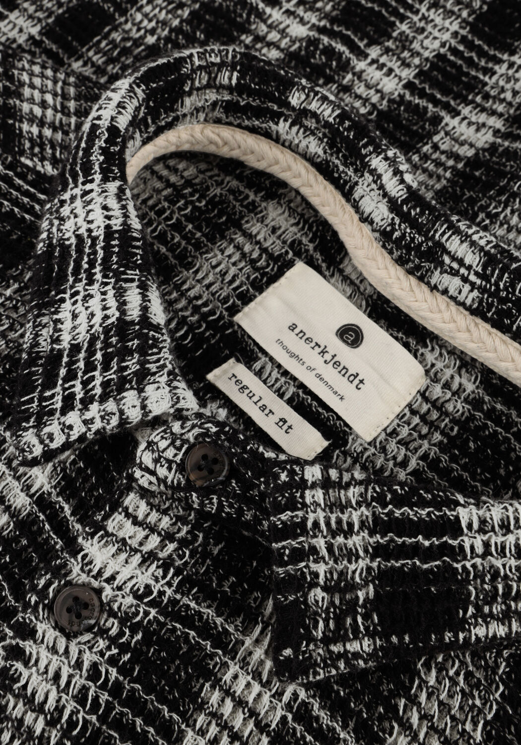 Zwarte ANERKJENDT Overshirt AKLOUIS STRUCTURE CHECK SHIRT - large